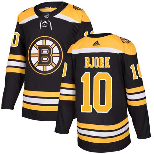 Adidas Bruins #10 Anders Bjork Black Home Authentic Stitched NHL Jersey - Click Image to Close